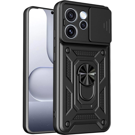 Funda Tough Armor con Anillo Giratorio Negra para Oppo Reno 15 F / 15F 5G