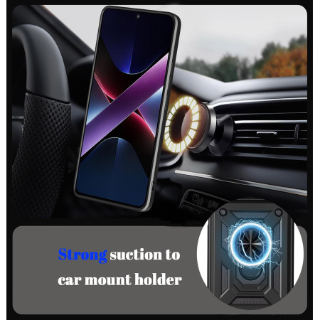 Funda Tough Armor con Anillo Giratorio Negra para Oppo Reno 15 F / 15F 5G