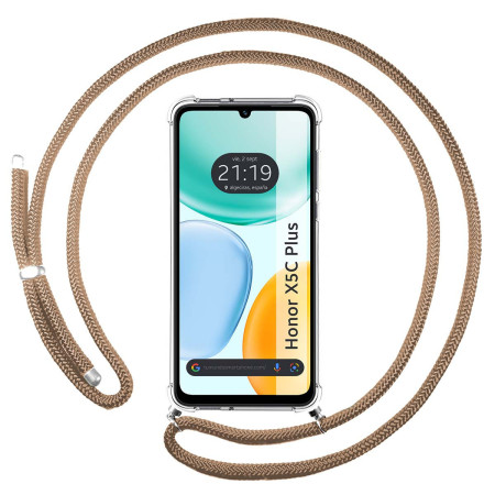 Funda Colgante Transparente para Huawei Honor X5c Plus con Cordon Camel