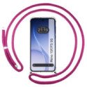 Funda Colgante Transparente para Oppo Reno 15 F / 15F 5G con Cordon Rosa Fucsia