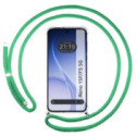 Funda Colgante Transparente para Oppo Reno 15 F / 15F 5G con Cordon Verde Agua