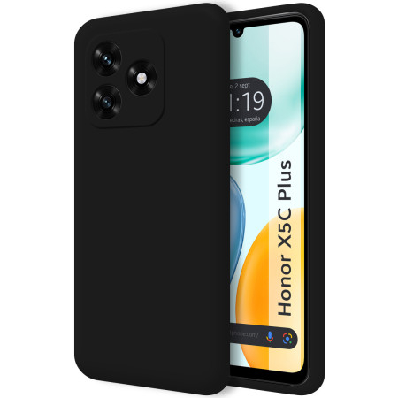 Funda Silicona Líquida Ultra Suave para Huawei Honor X5c Plus color Negra