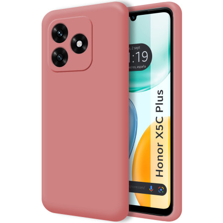 Funda Silicona Líquida Ultra Suave para Huawei Honor X5c Plus color Rosa