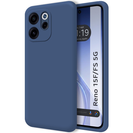 Funda Silicona Líquida Ultra Suave para Oppo Reno 15 F / 15F 5G color Azul