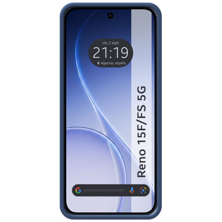 Funda Silicona Líquida Ultra Suave para Oppo Reno 15 F / 15F 5G color Azul