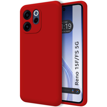 Funda Silicona Líquida Ultra Suave para Oppo Reno 15 F / 15F 5G color Roja