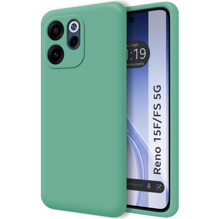 Funda Silicona Líquida Ultra Suave para Oppo Reno 15 F / 15F 5G color Verde