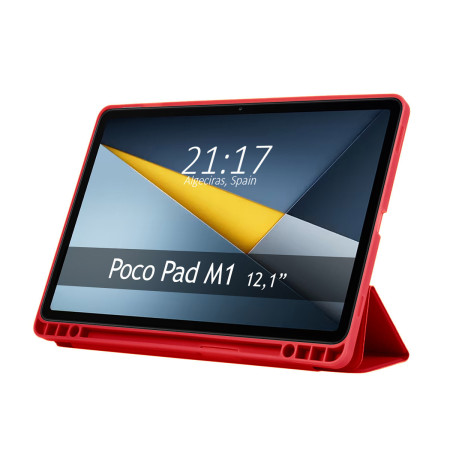 Funda con tapa Smart para Xiaomi POCO Pad M1 color Roja
