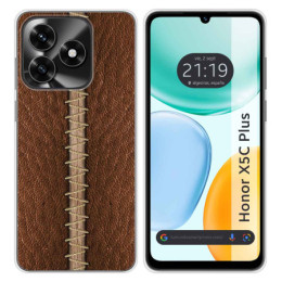 Funda Silicona para Huawei Honor X5c Plus diseño Cuero 01...