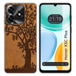 Funda Silicona para Huawei Honor X5c Plus diseño Cuero 03...