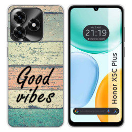 Funda Silicona para Huawei Honor X5c Plus diseño Madera...