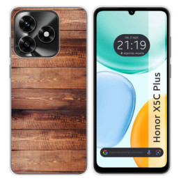 Funda Silicona para Huawei Honor X5c Plus diseño Madera...
