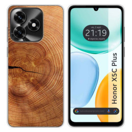 Funda Silicona para Huawei Honor X5c Plus diseño Madera...