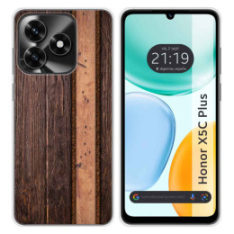 Funda Silicona para Huawei Honor X5c Plus diseño Madera...