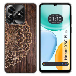 Funda Silicona para Huawei Honor X5c Plus diseño Madera...