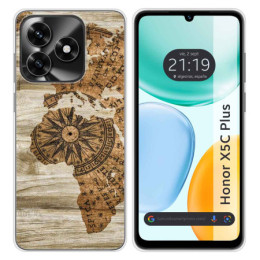 Funda Silicona para Huawei Honor X5c Plus diseño Madera...