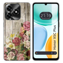 Funda Silicona para Huawei Honor X5c Plus diseño Madera...