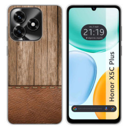 Funda Silicona para Huawei Honor X5c Plus diseño Madera...