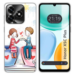 Funda Silicona para Huawei Honor X5c Plus diseño Café...