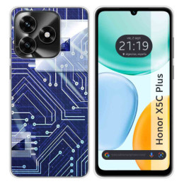 Funda Silicona para Huawei Honor X5c Plus diseño Circuito...