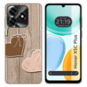 Funda Silicona para Huawei Honor X5c Plus diseño Corazones Madera Dibujos