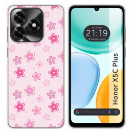 Funda Silicona para Huawei Honor X5c Plus diseño Flores...