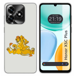 Funda Silicona para Huawei Honor X5c Plus diseño Leones...