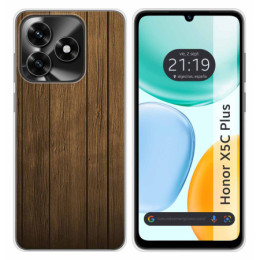 Funda Silicona para Huawei Honor X5c Plus diseño Madera...
