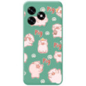Funda Silicona Líquida Verde para Huawei Honor X5c Plus diseño Cerdos Dibujos