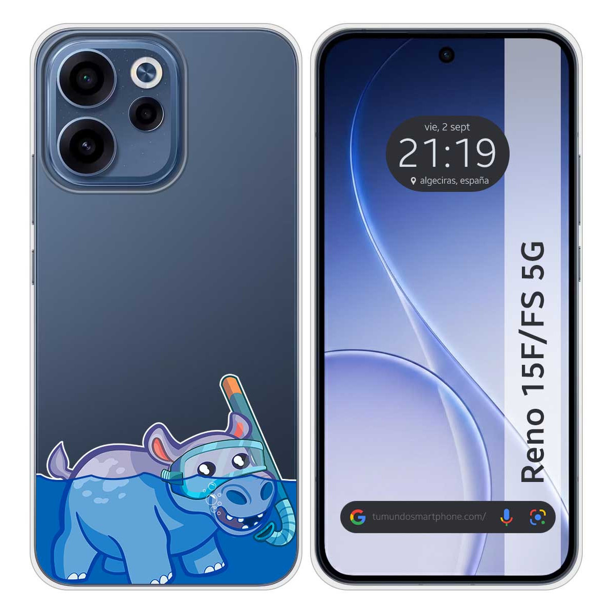 Funda Silicona Transparente para Oppo Reno 15 F...