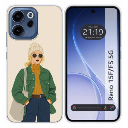 Funda Silicona para Oppo Reno 15 F / 15F 5G diseño Mujer...