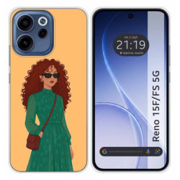 Funda Silicona para Oppo Reno 15 F / 15F 5G diseño Mujer...