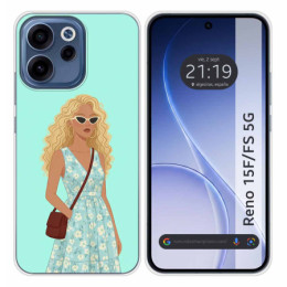 Funda Silicona para Oppo Reno 15 F / 15F 5G diseño Mujer...