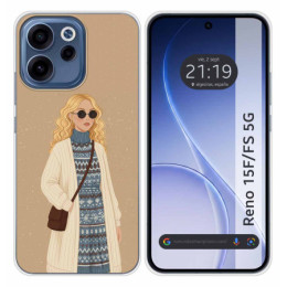 Funda Silicona para Oppo Reno 15 F / 15F 5G diseño Mujer...