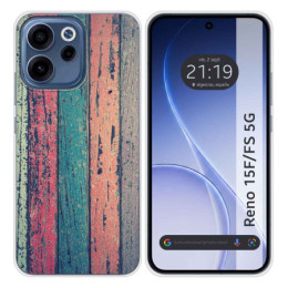 Funda Silicona para Oppo Reno 15 F / 15F 5G diseño Madera...