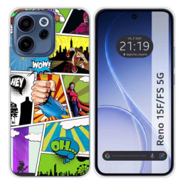 Funda Silicona para Oppo Reno 15 F / 15F 5G diseño Comic...
