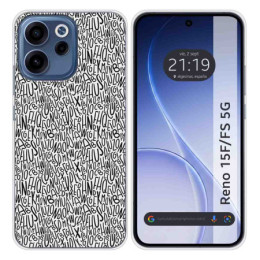 Funda Silicona para Oppo Reno 15 F / 15F 5G diseño Letras...