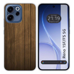 Funda Silicona para Oppo Reno 15 F / 15F 5G diseño Madera...
