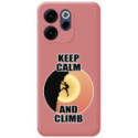 Funda Silicona Líquida Rosa para Oppo Reno 15 FS / 15FS 5G diseño Hombre Escalada Dibujos