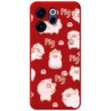 Funda Silicona Líquida Roja para Oppo Reno 15 FS / 15FS 5G diseño Cerdos Dibujos