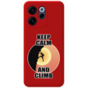 Funda Silicona Líquida Roja para Oppo Reno 15 FS / 15FS 5G diseño Hombre Escalada Dibujos