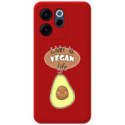 Funda Silicona Líquida Roja para Oppo Reno 15 FS / 15FS 5G diseño Vegan Life Dibujos