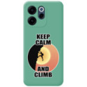 Funda Silicona Líquida Verde para Oppo Reno 15 FS / 15FS 5G diseño Hombre Escalada Dibujos