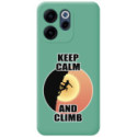 Funda Silicona Líquida Verde para Oppo Reno 15 FS / 15FS 5G diseño Mujer Escalada Dibujos