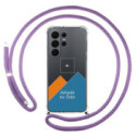 Personaliza tu Funda Colgante Transparente para Samsung Galaxy S26 Ultra 5G con Cordon Morado Dibujo Personalizada