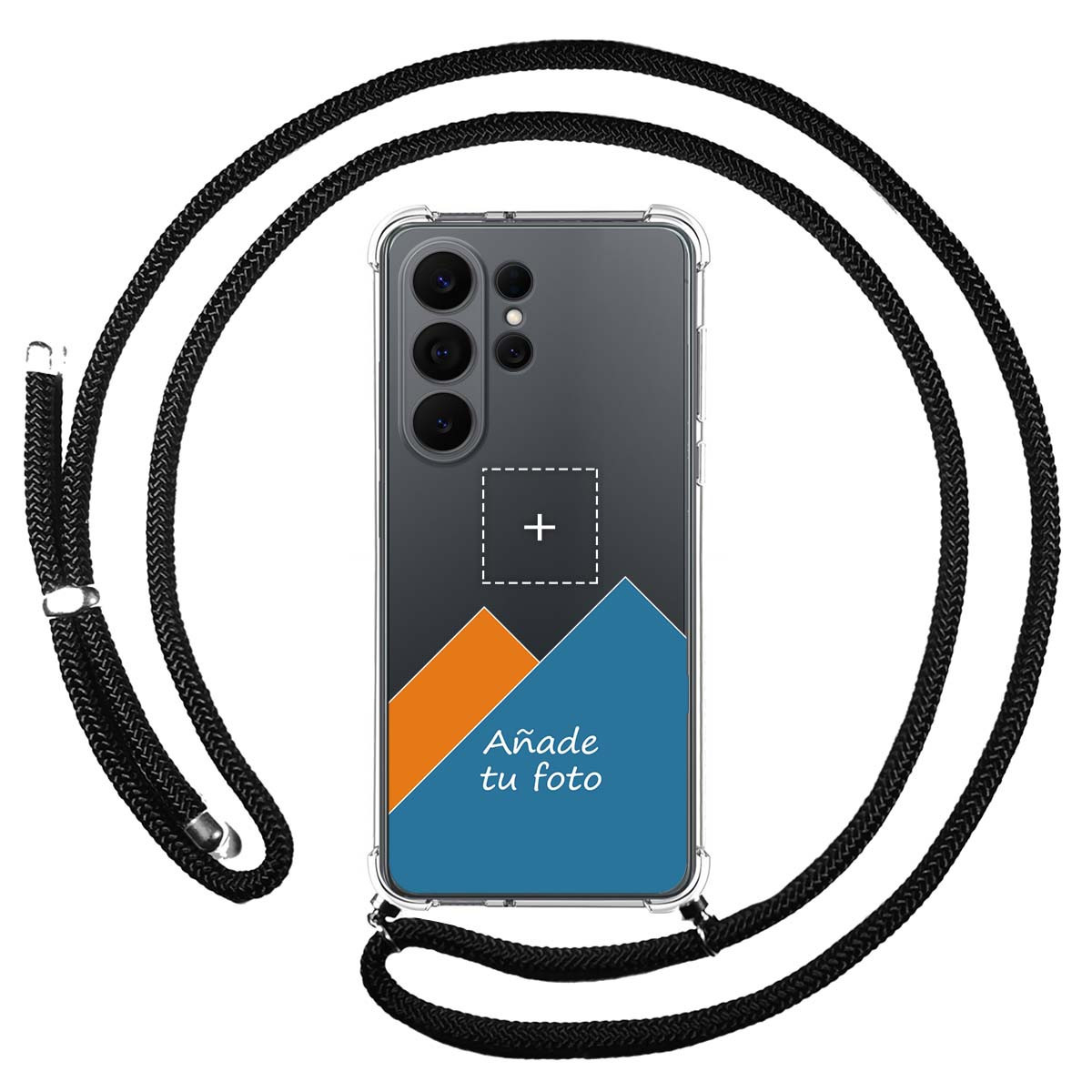 Personaliza tu Funda Colgante Transparente para Samsung Galaxy S26 Ultra 5G con Cordon Negro Dibujo Personalizada