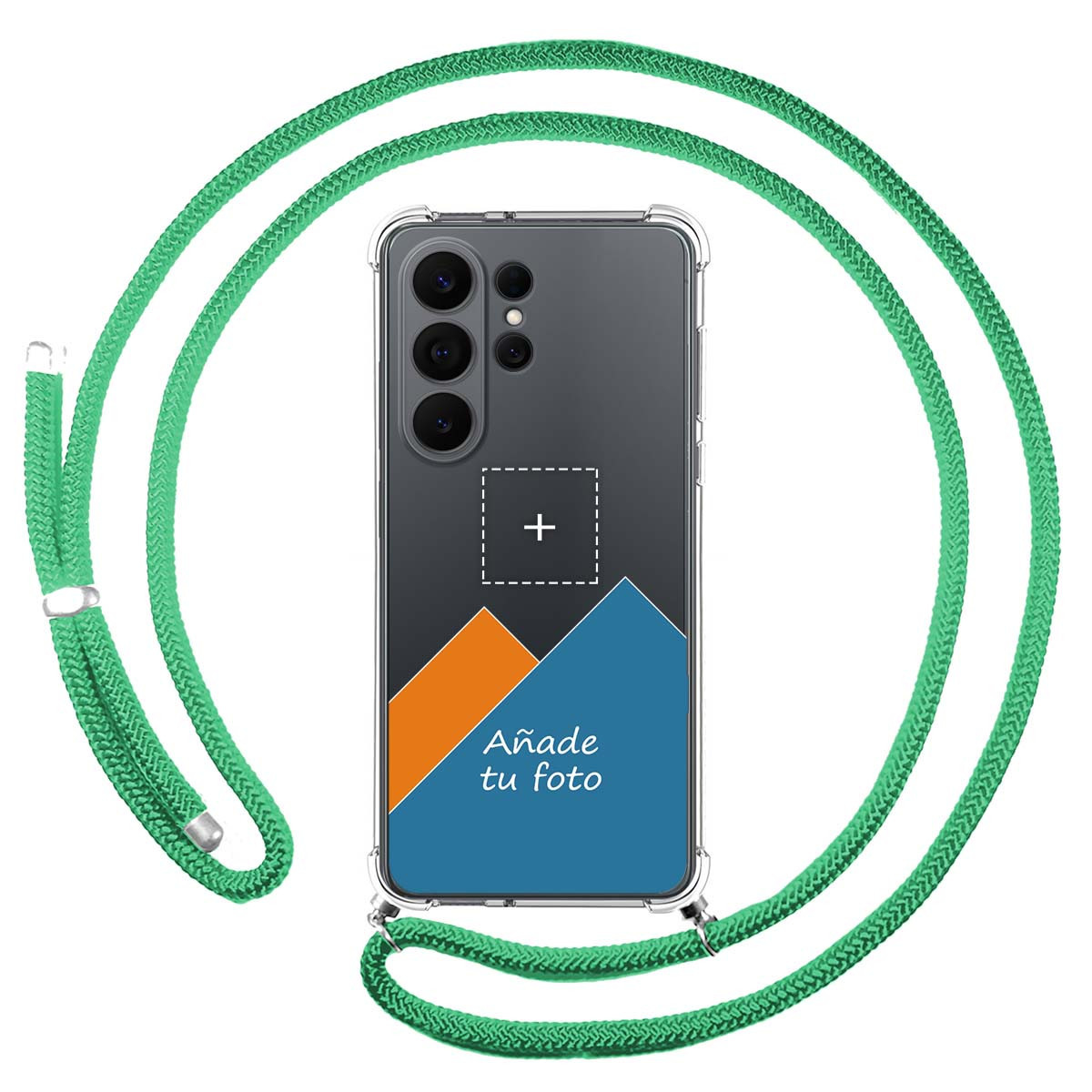 Personaliza tu Funda Colgante Transparente para Samsung Galaxy S26 Ultra 5G con Cordon Verde Agua Dibujo Personalizada