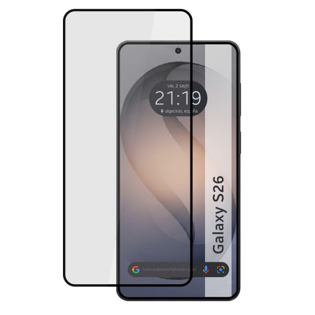 Protector Cristal Templado Completo 5D Full Glue Negro para Samsung Galaxy S26 5G Vidrio