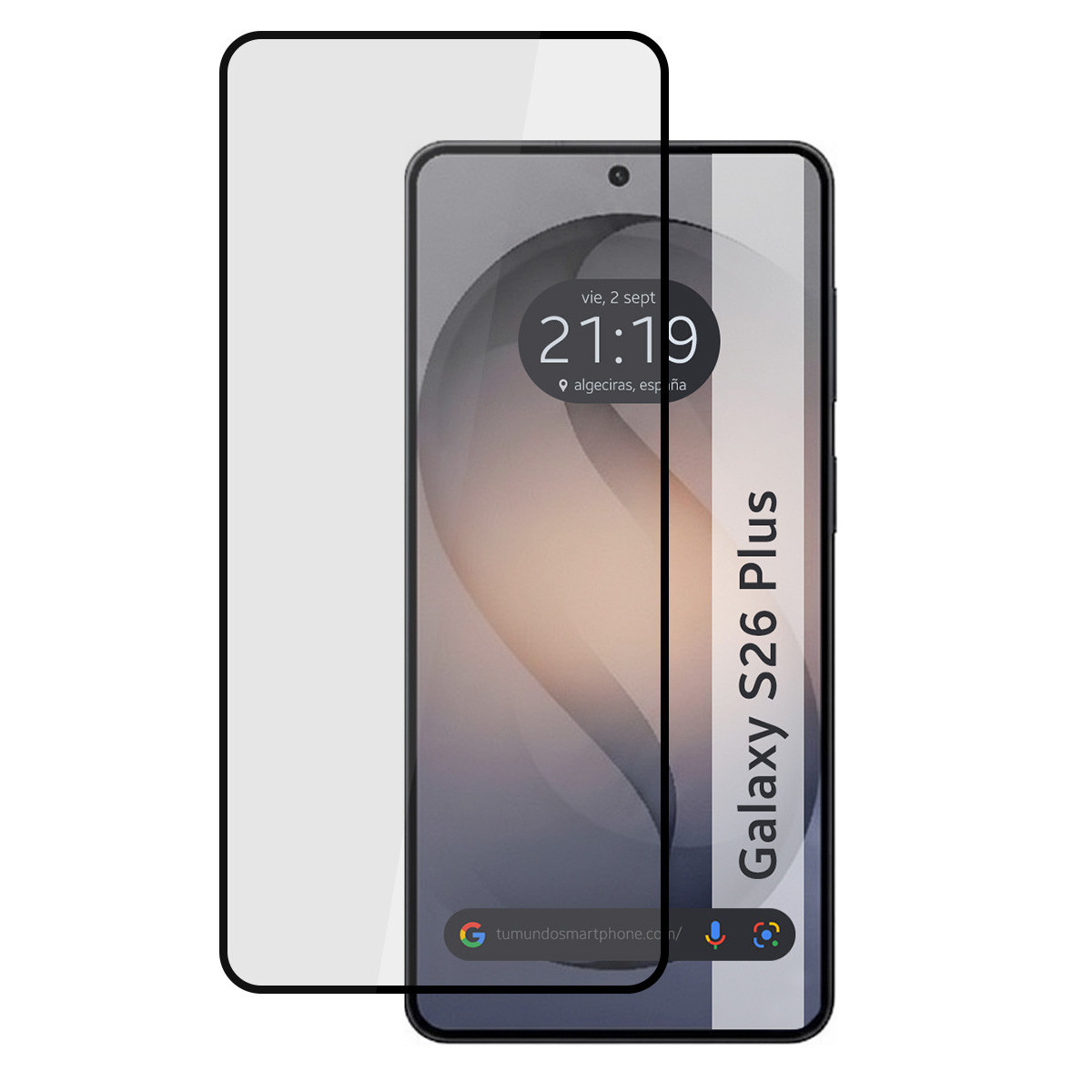 Protector Cristal Templado Completo 5D Full Glue Negro para Samsung Galaxy S26+ Plus 5G Vidrio