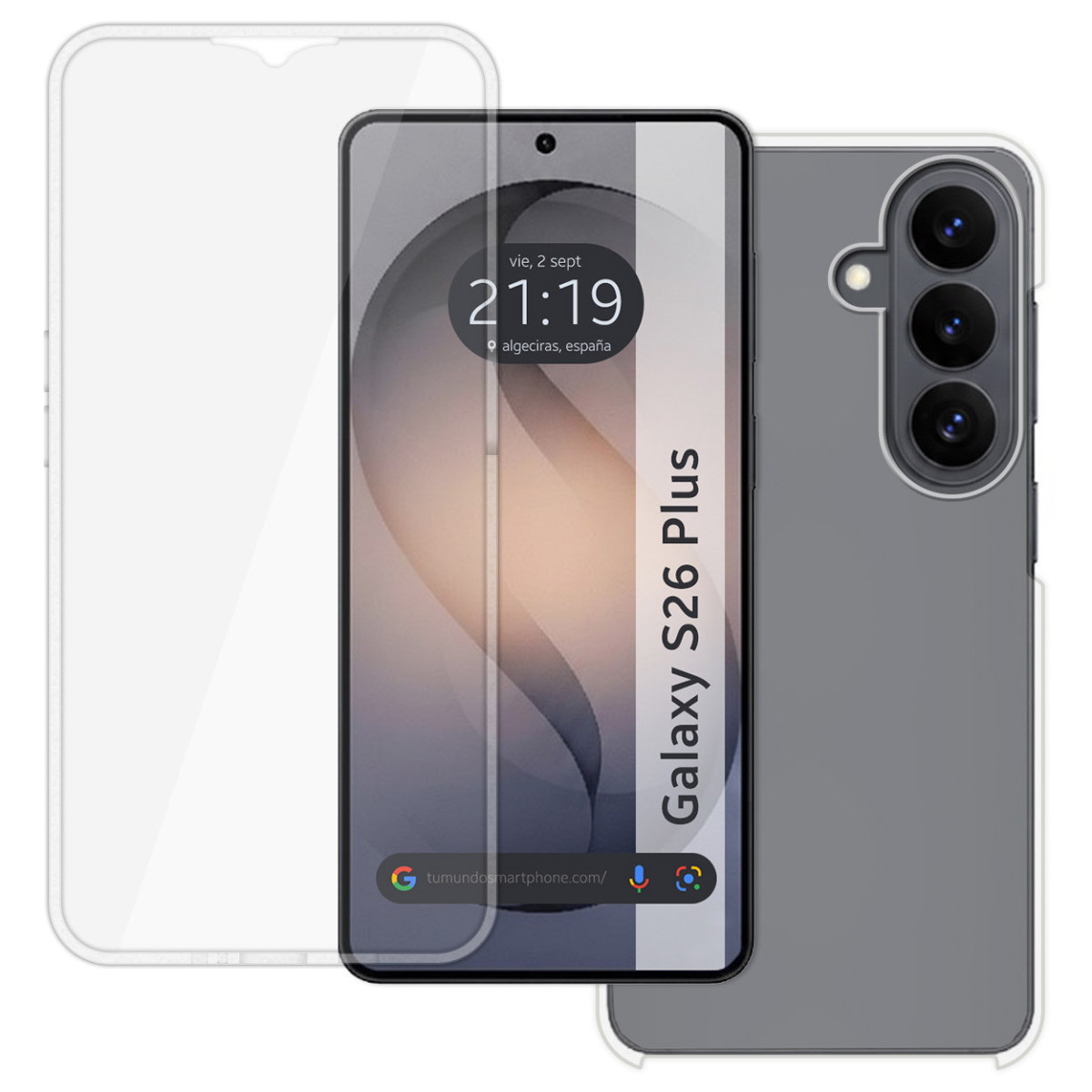 Funda Doble Transparente Pc + Tpu Full Body 360 para Samsung Galaxy S26+ Plus 5G